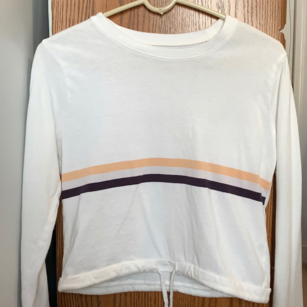 White Hollister Shirt with stripes (long sleeve)